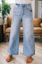 Tailored Pinstripe Multi Button Wide Leg Jeans