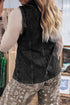 Tailored Western Buttoned Front Slit Denim Vest