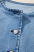 Tailored Western Buttoned Front Slit Denim Vest