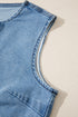 Tailored Western Buttoned Front Slit Denim Vest