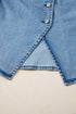 Tailored Western Buttoned Front Slit Denim Vest