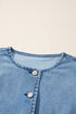 Tailored Western Buttoned Front Slit Denim Vest
