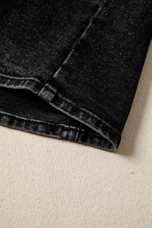 Tailored Western Buttoned Front Slit Denim Vest