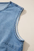 Tailored Western Buttoned Front Slit Denim Vest
