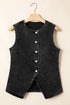 Tailored Western Buttoned Front Slit Denim Vest
