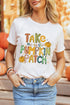 Take Me To The Pumpkin Patch Playful Autumn Graphic Tee Shirt
