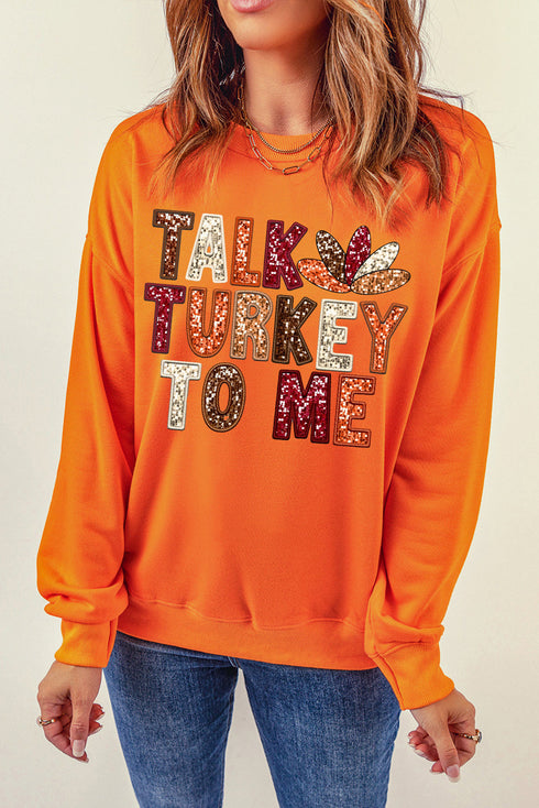Talk Turkey To Me Graphic Crewneck Sweatshirt