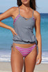 Tankini With Stripes Patchwork