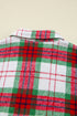 Tartan Plaid Flannel Button Front Patch Pocket Drop Shoulder Shacket