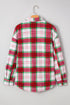 Tartan Plaid Flannel Button Front Patch Pocket Drop Shoulder Shacket