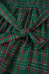 Tartan Plaid Square Neck Puff Sleeve Knot Waist Maxi Dress