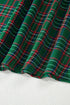 Tartan Plaid Square Neck Puff Sleeve Knot Waist Maxi Dress