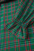 Tartan Plaid Square Neck Puff Sleeve Knot Waist Maxi Dress
