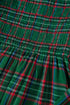 Tartan Plaid Square Neck Puff Sleeve Knot Waist Maxi Dress