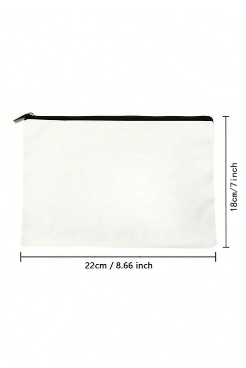 Teacher Graphic Print Faux Leather Zipper Cosmetic Bag