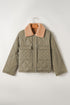 Teddy Collar Flap Pocket Quilted Puffer Jacket