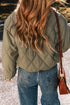 Teddy Collar Flap Pocket Quilted Puffer Jacket