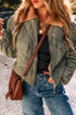 Teddy Collar Flap Pocket Quilted Puffer Jacket