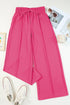 Terry Knit Drawstring Smocked Waist Wide Leg Sweatpants