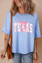 Texas Bow Print Drop Shoulder Half Sleeve Graphic Tee