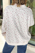 Texas Floral Applique Ribbed Mock Neck Tunic Sweatshirt