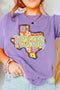 Texas Floral Graphic Print Short Sleeve Crew Neck Tee