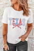 Texas Lettering Bow Graphic Print Crew Neck Tee