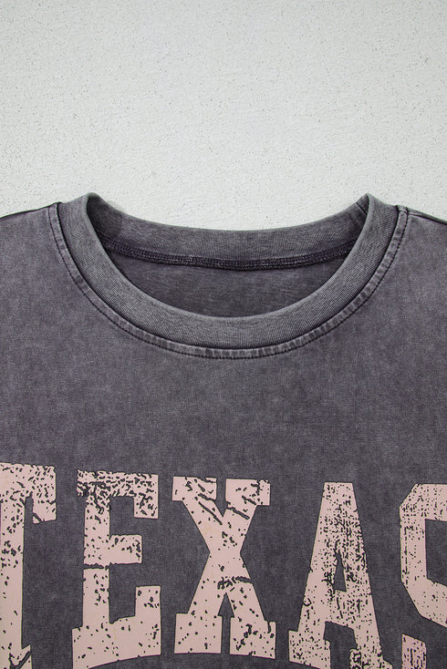 Texas Steer Graphic Mineral Wash Oversized Cotton Tee