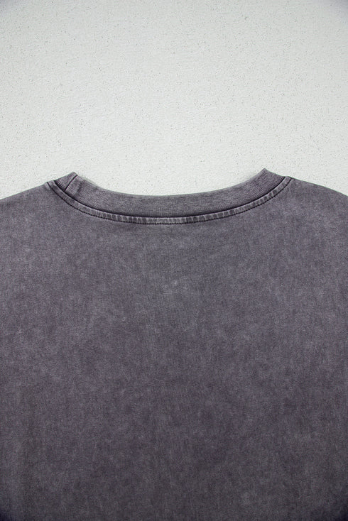 Texas Steer Graphic Mineral Wash Oversized Cotton Tee