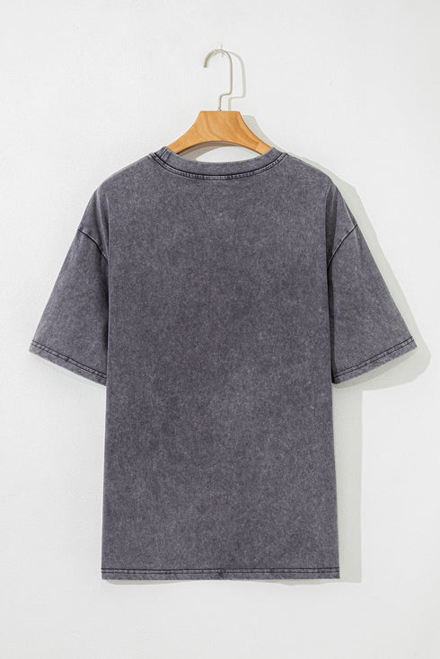 Texas Steer Graphic Mineral Wash Oversized Cotton Tee