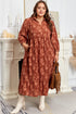 Textured 3D Flower Ruffle Hem Plus Size Maxi Dress