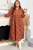 Textured 3D Flower Ruffle Hem Plus Size Maxi Dress