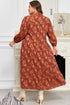 Textured 3D Flower Ruffle Hem Plus Size Maxi Dress