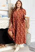 Textured 3D Flower Ruffle Hem Plus Size Maxi Dress
