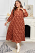 Textured 3D Flower Ruffle Hem Plus Size Maxi Dress