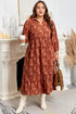 Textured 3D Flower Ruffle Hem Plus Size Maxi Dress