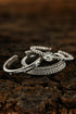 Textured Alloy Rhinestone Adjustable Opening Trio Ring Set