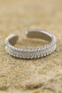 Textured Alloy Rhinestone Adjustable Opening Trio Ring Set