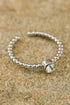Textured Alloy Rhinestone Adjustable Opening Trio Ring Set