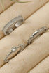 Textured Alloy Rhinestone Adjustable Opening Trio Ring Set