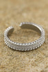 Textured Alloy Rhinestone Adjustable Opening Trio Ring Set