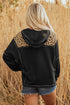 Textured Animal Print Contrast Stitch Quarter Zip Pullover
