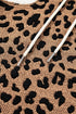 Textured Animal Print Mixed Media Hooded Jacket