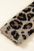 Textured Animal Print Open Front Pocketed Cardigan