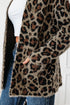Textured Animal Print Open Front Pocketed Cardigan