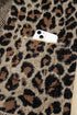 Textured Animal Print Open Front Pocketed Cardigan