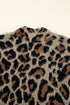 Textured Animal Print Open Front Pocketed Cardigan