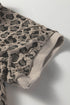 Textured Animal Print Short Sleeve Crew Neck Top