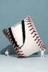 Textured Baseball Stitch Detail Rope Handle Tote Bag