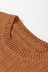Textured Basketweave Knit Cap Sleeve Sweater Top